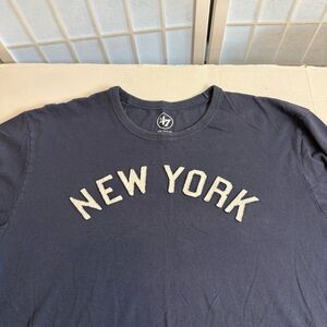 47 Brand New York Yankee Baseball Short Sleeve Tee Blue XXL 200% cotton